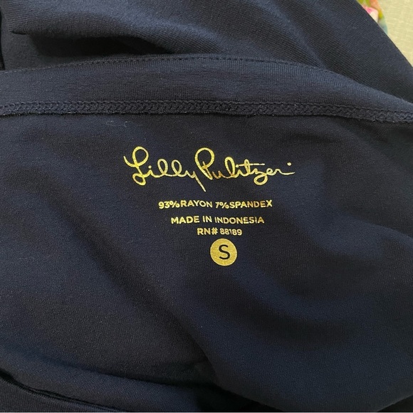 Lilly Pulitzer UPF 50+ Sophie Dress Navy Blue 3/4 Sleeve Gold Buttons Sz Small - Picture 3 of 6